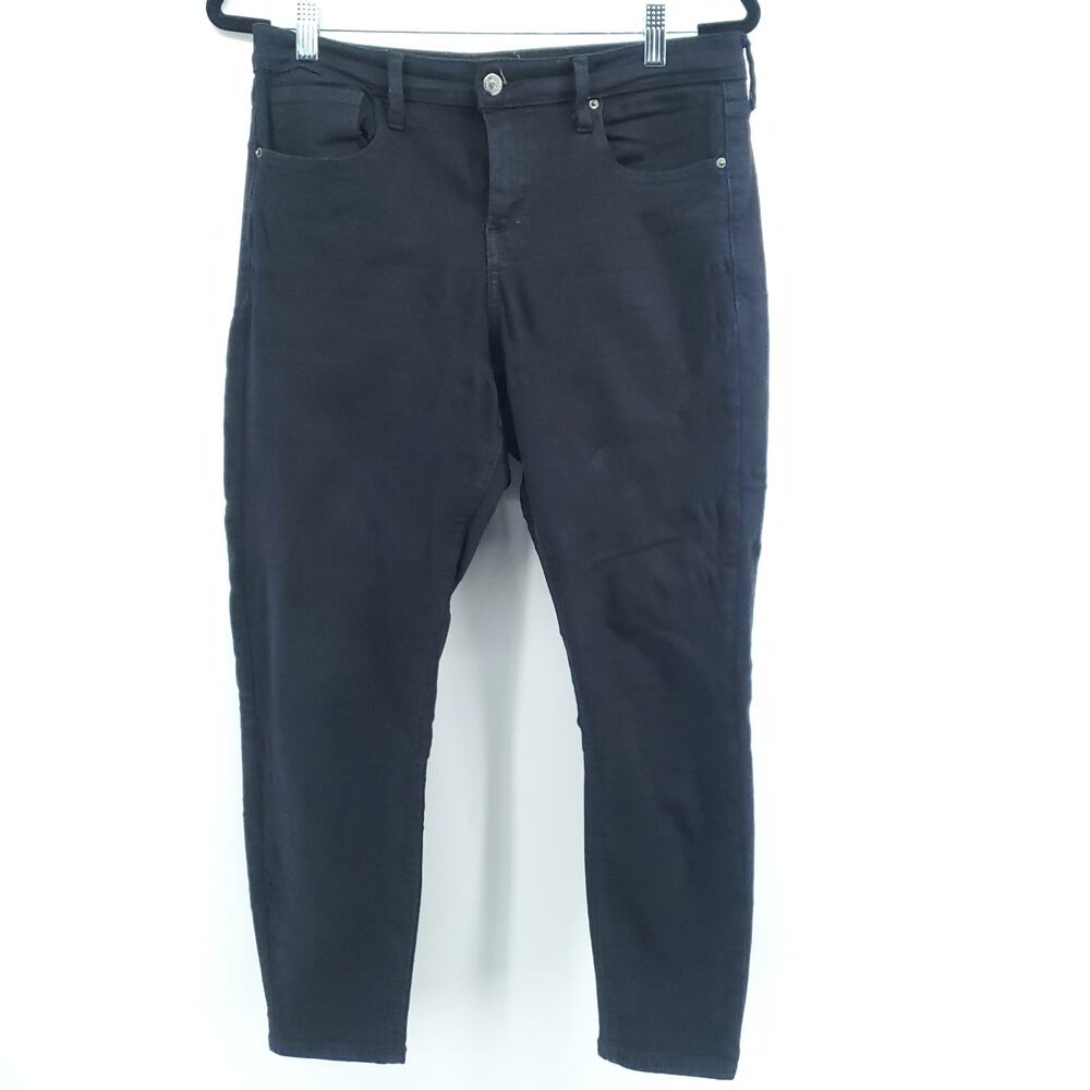 Topshop Petite High Rise Rock Goth Grunge Jamie Black Super Skinny Jean 32x28